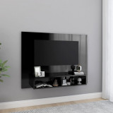 Comoda TV de perete, negru extralucios, 120x23,5x90 cm, PAL GartenMobel Dekor, vidaXL