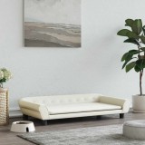 vidaXL Pat de c&acirc;ini, crem, 100x50x21 cm, catifea