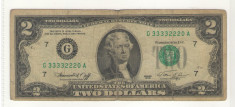 Bancnota -USD- Statele Unite ale Americii 2 Dolari $ - 1976 / A004 foto