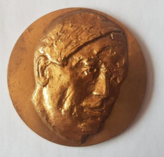 Medalion Liviu Rebreanu 1885 - 1985 Societatea Numismatica Romana foto
