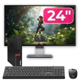 Pachet PC Second Hand Lenovo ThinkCentre M720q MiniPC, Intel Core i7-8700T 2.40 - 4.00GHz, 8GB DDR4, 256GB SSD NVMe + Monitor 24&amp;quot; + cadou tastatu
