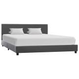 Cumpara ieftin Cadru de pat, gri, 160x200 cm, piele ecologica