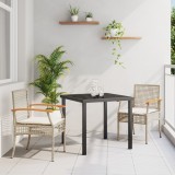 vidaXL Set de dining de grădină 3 piese cu perne bej din ratan sintetic