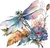 Sticker decorativ, Libelula, Albastru, 62 cm, 8354ST-1, Oem