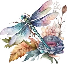 Sticker decorativ, Libelula, Albastru, 62 cm, 8354ST-1 foto