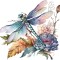Sticker decorativ, Libelula, Albastru, 62 cm, 8354ST-1