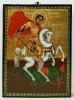 Icoana Sf. Gheorghe Ucigand Balaurul, Greceasca, Secol XIX, 32.5x24cm, Tempera/Lemn, Certificat Autenticitate