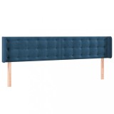 Cumpara ieftin Tablie pat cu aripioare albastru inchis 203x16x78/88 cm catifea