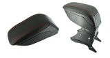 Cotiera Auto Universala ALM, Reglabila, Negru/Rosu, ABS+Piele Eco, Montaj Inclus, 29.8cm