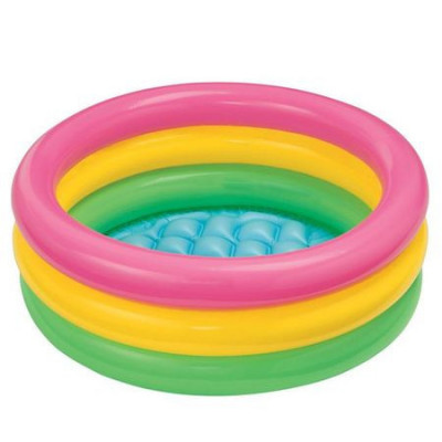 Piscina gonflabila pentru copii, inele colorate, 61x22 cm foto