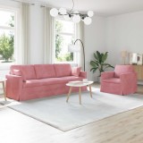 Cumpara ieftin Set de canapea 2 buc. Roz Catifea