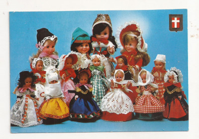 TD4 -Carte Postala- DANEMARCA - National Dolls, circulata 1979 foto