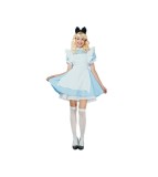 Costum Alice pentru Adulti cu Rochie, Sort si Bentita Marimea S