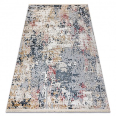 DISTIN 0123A covor modern roz / pudrat / alb - Ornament, vintage, franjuri, 200x290 cm foto