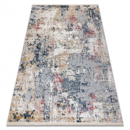 DISTIN 0123A covor modern roz / pudrat / alb - Ornament, vintage, franjuri, 200x290 cm