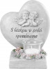 Decorațiune MagicHome, Inimă cu heruvimi, polirășină, pentru morm&acirc;nt, 15,5x12x17,5 cm