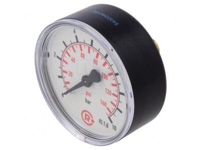 Manometru 0-10 bar 63 mm pentru Lichide și Gaze Inerte foto