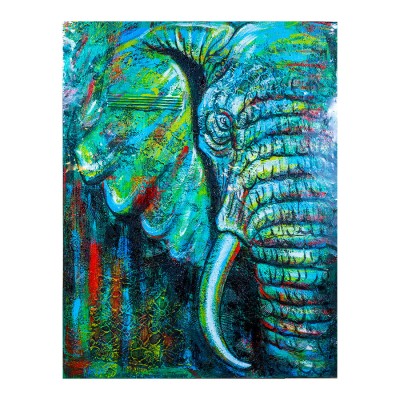 Tablou Prosperity Elephant Green, XL foto