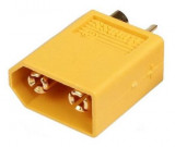 Mufa alimentare DC XT60 tata pin 2 pe cablu cu lipire 30A 500V AMASS XT60-M
