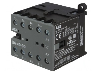 Contactor 4-pol NO 220-240V 6A B6 cu șurub foto