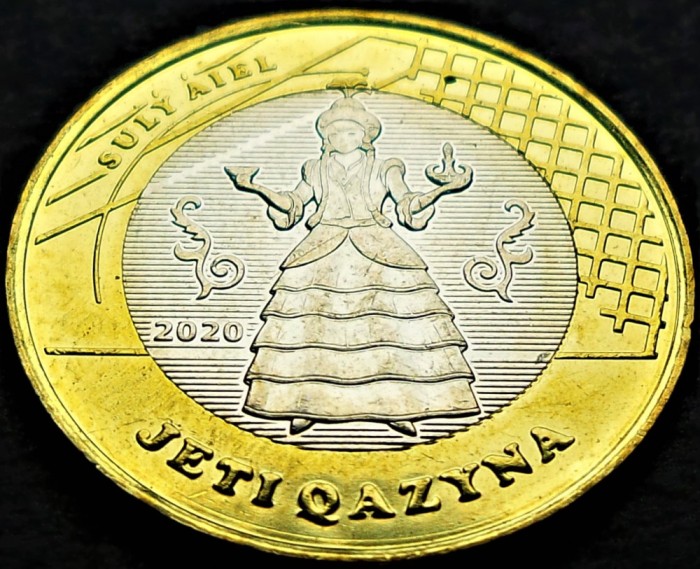 Moneda exotica bimetal 100 TENGE - KAZAHSTAN, anul 2020 *cod 2325 = Sul&yacute; &Aacute;iel