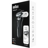 Aparat de ras electric Braun Series 7 70-N1000s, Wet&amp;amp;Dry, 360 Flex, AutoSense Technology, Trusă de voiaj, Negru