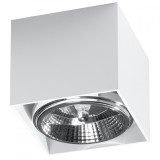 Lustră De Tavan Blake Albă Din Aluminiu Cu 1 Bec Pătrat Modern De Interior