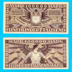 Germania (p#S911) 500.000 Mark 1923 aUNC &#039;Badische Bank&#039; serie: 049243