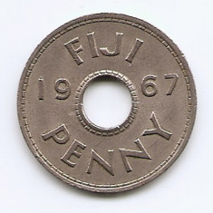 Fiji 1 penny 1967 - Elizabeth II - Cupru-nichel, B11, 26 mm KM-21 (1)