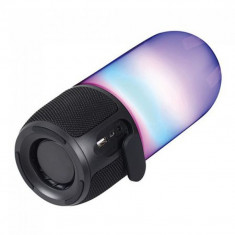 Boxa bluetooth portabila, iluminata LED RGB, USB, MSD, AUX, 2 x 3 W foto