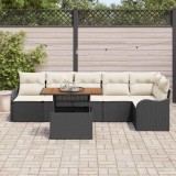 Cumpara ieftin Set de canapele pentru grădină 7 pcs Negru Rattan poli