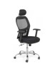 Scaun de birou OFF 989, ergonomic, mesh, mecanism sincron, brate reglabile, tetiera ajustabila, baza cromata, 110 kg
