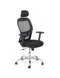 Scaun de birou OFF 989, ergonomic, mesh, mecanism sincron, brate reglabile, tetiera ajustabila, baza cromata, 110 kg