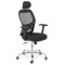 Scaun de birou OFF 989, ergonomic, mesh, mecanism sincron, brate reglabile, tetiera ajustabila, baza cromata, 110 kg