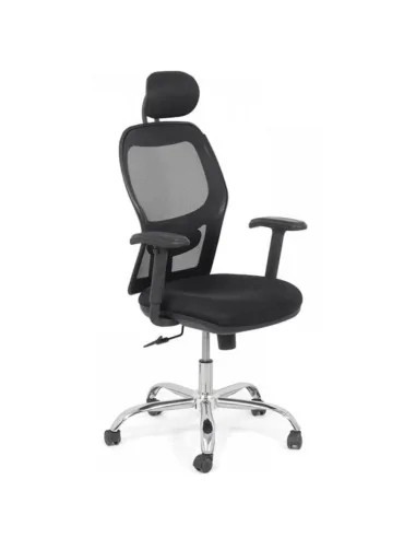 Scaun de birou OFF 989, ergonomic, mesh, mecanism sincron, brate reglabile, tetiera ajustabila, baza cromata, 110 kg