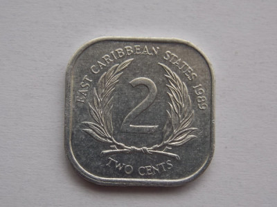2 cents 1989 EAST CARIBBEAN STATES foto
