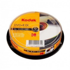 DVD+R printabil full, dual layer, 8.5 GB, inkjet, glossy, Kodak, set 10 bucati foto