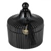 Lum&acirc;nare Decorativă cu Capac, Sticlă Negru, Timp de Ardere 24 Ore, Dimensiuni 10.5x12cm, Oem