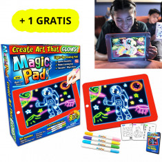 Tableta desen interactiva cu efecte luminoase 3D - Magic PAD + 1 GRATIS foto