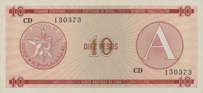CUBA █ bancnota █ 10 Pesos █ 1985 █ P-FX4 █ Serie A █ UNC █ necirculata foto