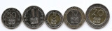 Kenya Set 5 - 50 Cents, 1, 5, 10, 20 Shillings 2005/10 - UNC !!!