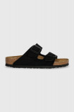 Birkenstock papuci din piele Arizona femei, culoarea negru, 1027164