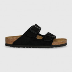 Birkenstock papuci din piele Arizona femei, culoarea negru, 1027164