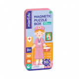 Puzzle magnetic in cutie metalica, joc de potrivire si asociere - Doctor