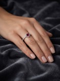 Cumpara ieftin Inel din Argint 925 Heart Eternity cu Zirconiu Rosu si Cristale Albe