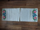 **Stergar vechi taranesc Maramures cusatura pe panza tesuta in casa, tindeu, model cu flori