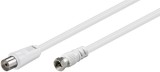 Cablu antena coaxial - F 1.5m M-T Alb, Goobay G11829