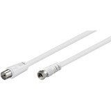 Cablu antena coaxial - F 1.5m M-T Alb, Goobay G11829