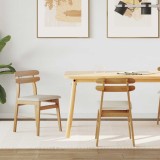 vidaXL Scaun de sufragerie 2 pcs Natural și deschis 42020512