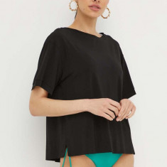 Max Mara Beachwear bluză femei, culoarea negru, uni 2416940000000